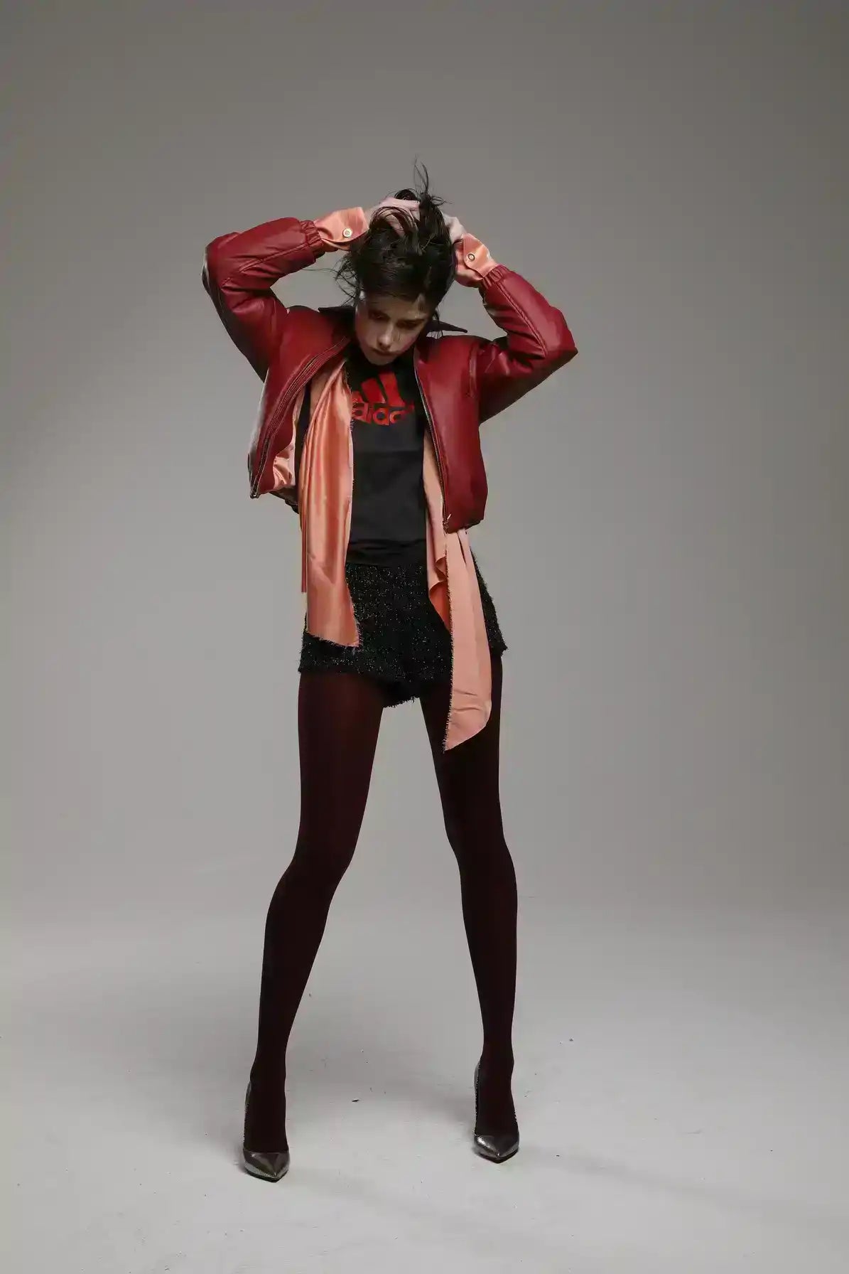 Kirsten <br>Eco Leather check scarf