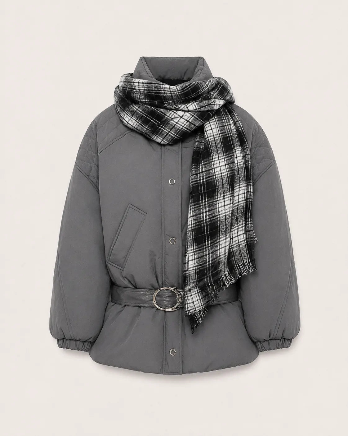 Amy Nylon check scarf